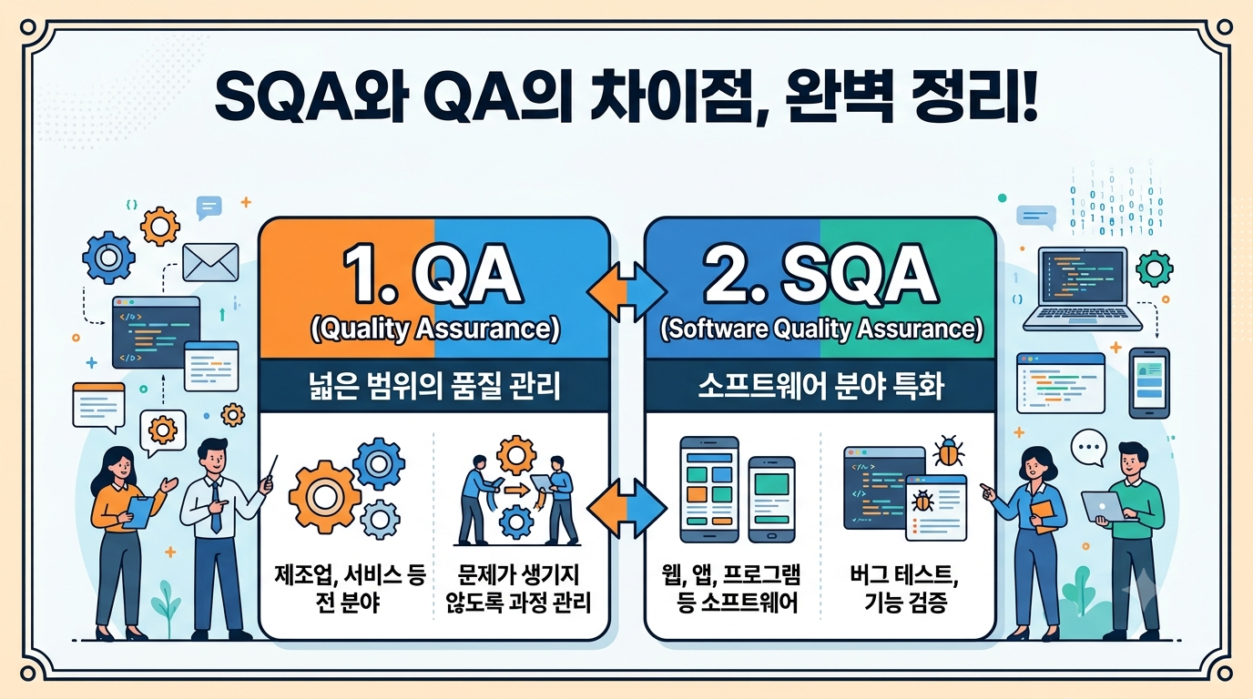 SQA와 QA의 차이점, 소프트웨어 QA 초보자도 쉽게 이해하기